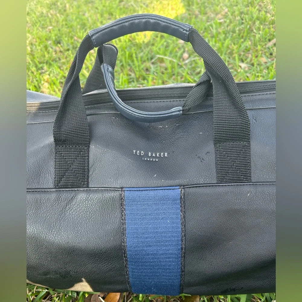 Ted Baker Black Duffel Bag with Blue Stripe - Picture 2 of 8